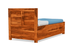 Solid Wood Upholstered Essential Single Bed with Storage