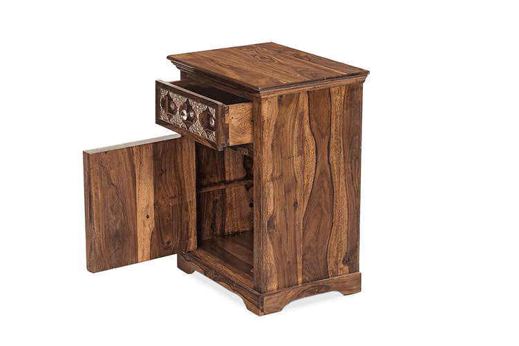 Solid Wood Brass Bedside Table