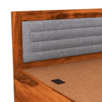 Solid Wood Upholstered Essential Single Bed with Storage