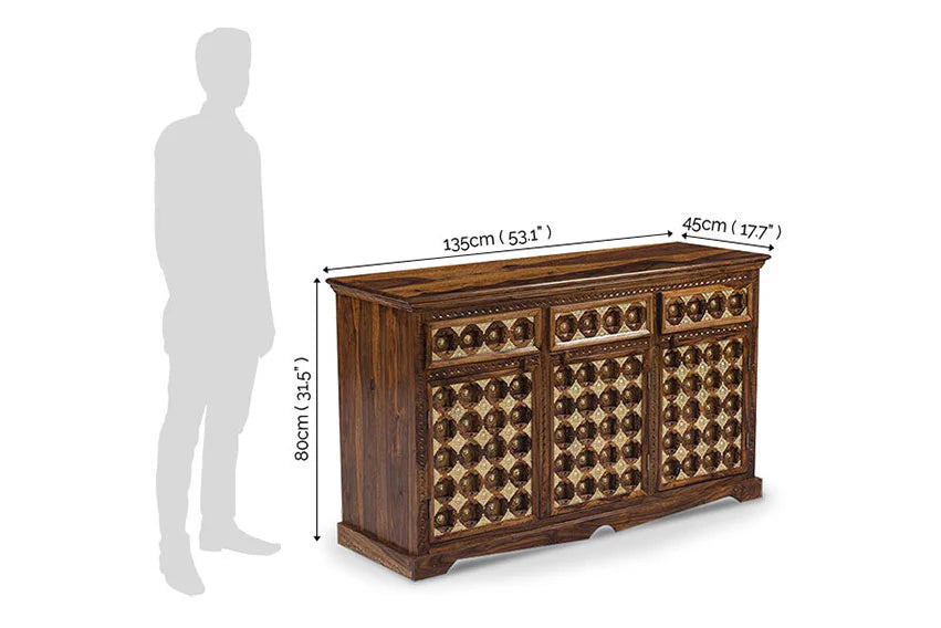 Solid Wood Brass Sideboard D