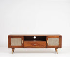 Boston Solid Wood Rattan Cane Tv Cabinet