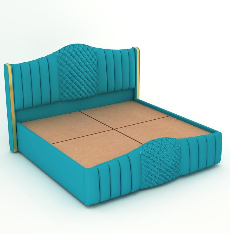 Wooden Bed with Upholstery & Box Storage