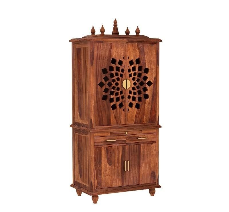 Mandir Design for Home Wooden Temple Modern Pooja unit