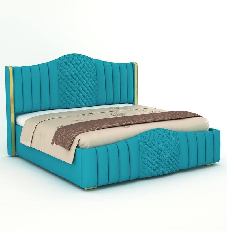 Wooden Bed with Upholstery & Box Storage