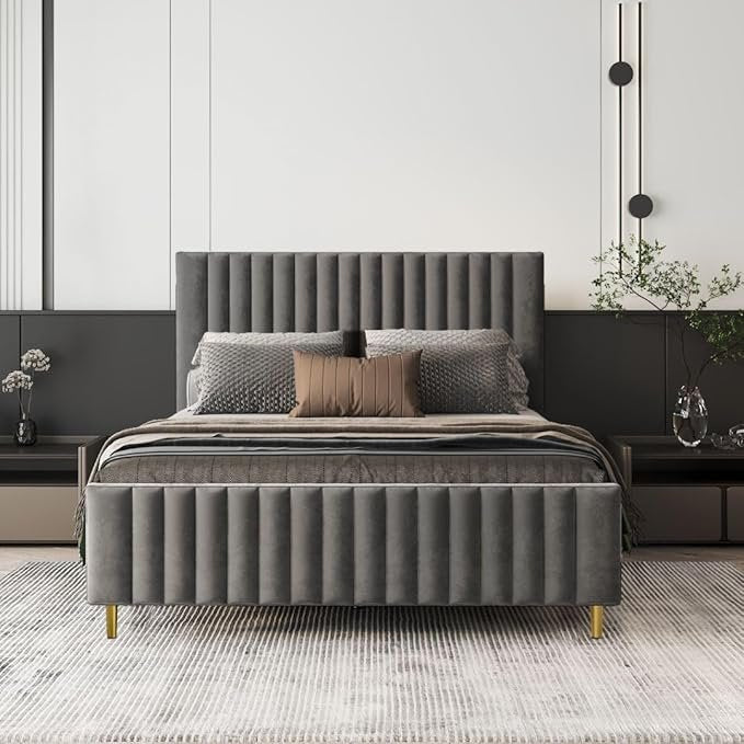 Modern Upholstered King Size Bed | Premium Fabric Bed