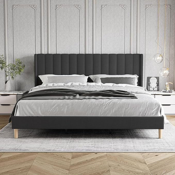 Modern Upholstered King Size Bed | Premium Fabric Bed