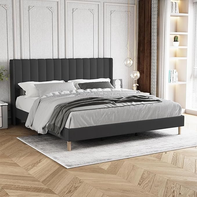 Modern Upholstered King Size Bed | Premium Fabric Bed