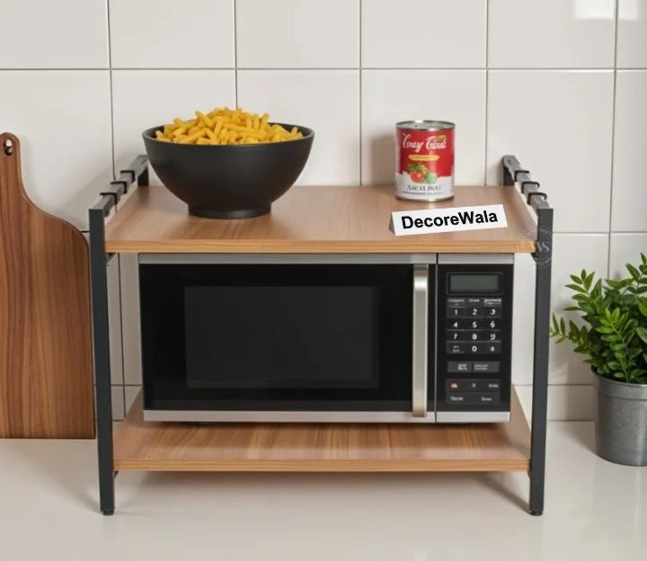 Mivra Microwave Stand With 2-Tier Kitchen Organizer Storage