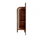 Sheesham Wood and Cane Corner Bookshelf