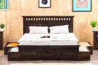 Solid Wood Kuber Bed with Drawer Trolley Storages