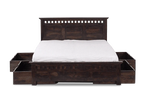 Solid Wood Kuber Bed with Drawer Trolley Storages