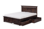 Solid Wood Kuber Bed with Drawer Trolley Storages