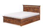 Solid Wood Kuber Bed with Drawer Trolley Storages