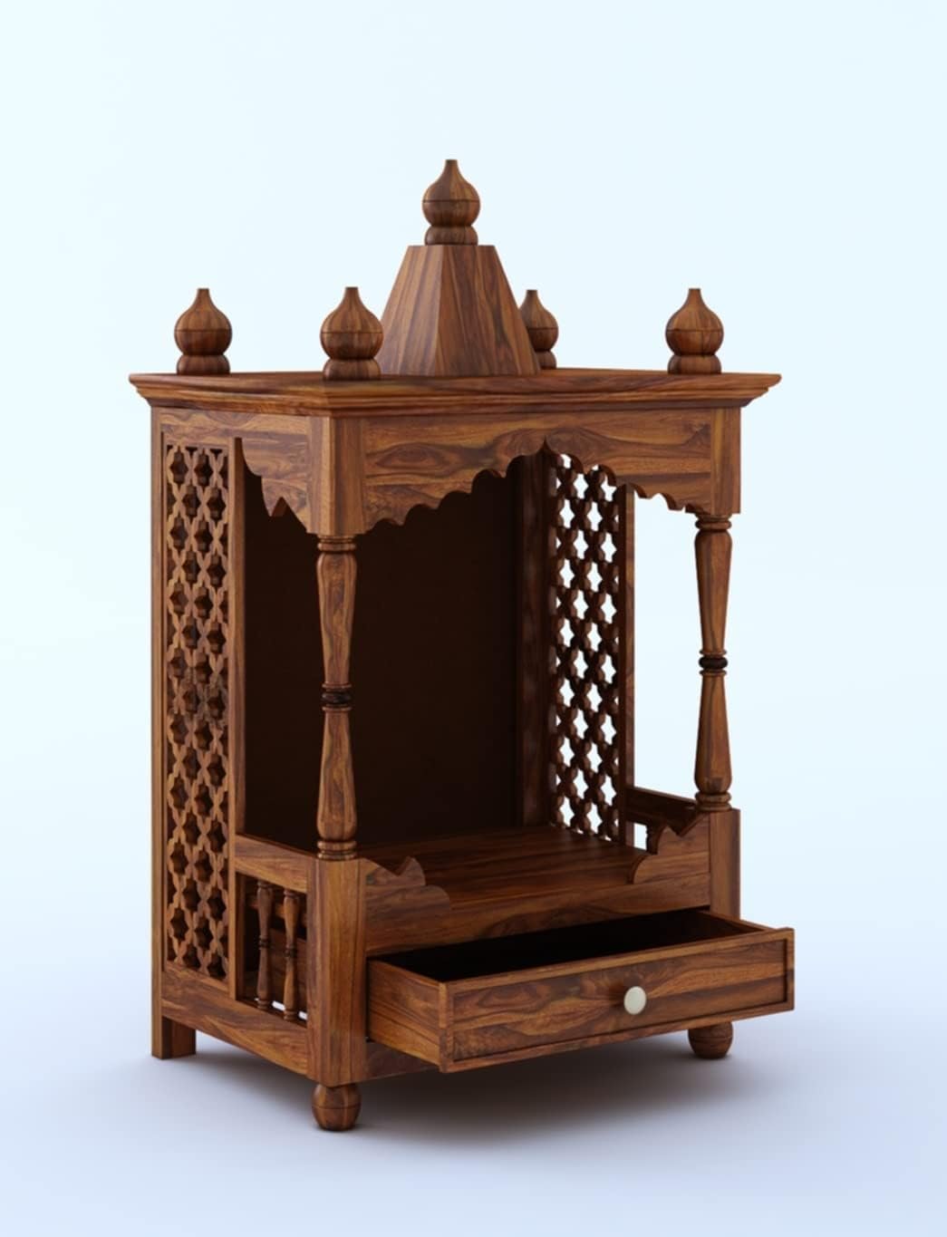 Mandir Design for Home Wooden Temple Modern Pooja unit