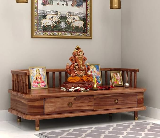 Mandir Design for Home Wooden Temple Modern Pooja unit