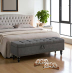 Upholstered Sofa Bench with Storage | Pouffe-Style Ottoman