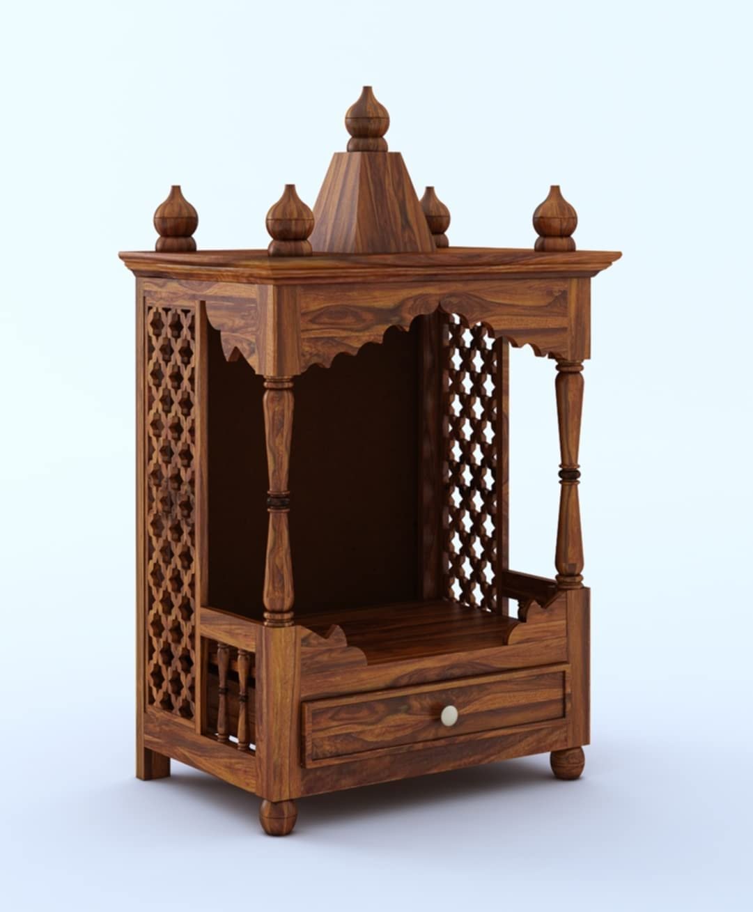 Mandir Design for Home Wooden Temple Modern Pooja unit