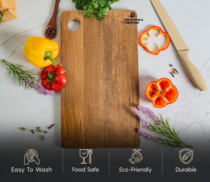 Naturaft Natural Mango Wood Handcrafted Non Slip Chopping Board