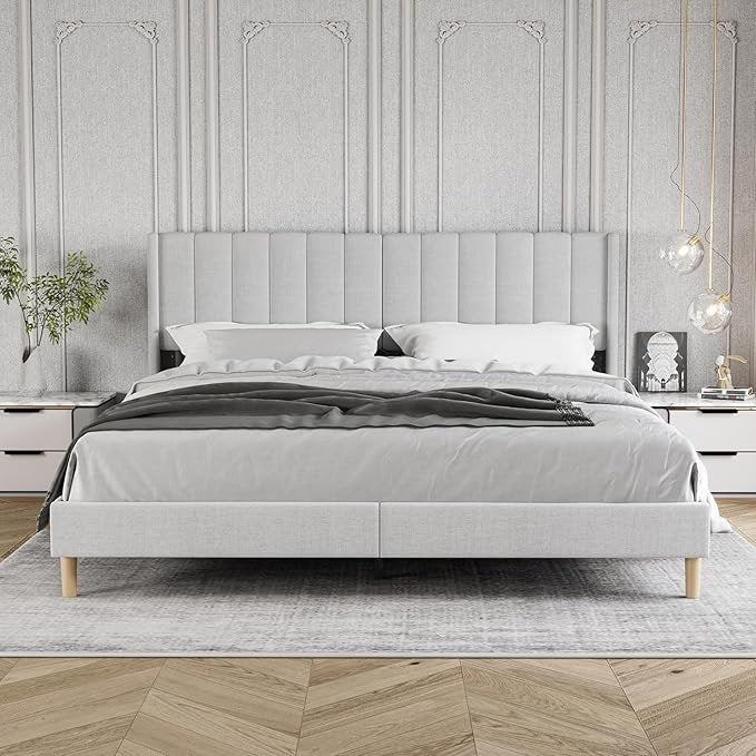 Modern Upholstered King Size Bed | Premium Fabric Bed