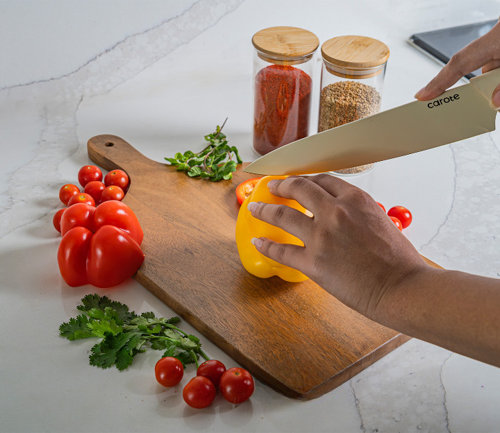 Naturaft Natural Mango Wood Handcrafted Non Slip Chopping Board