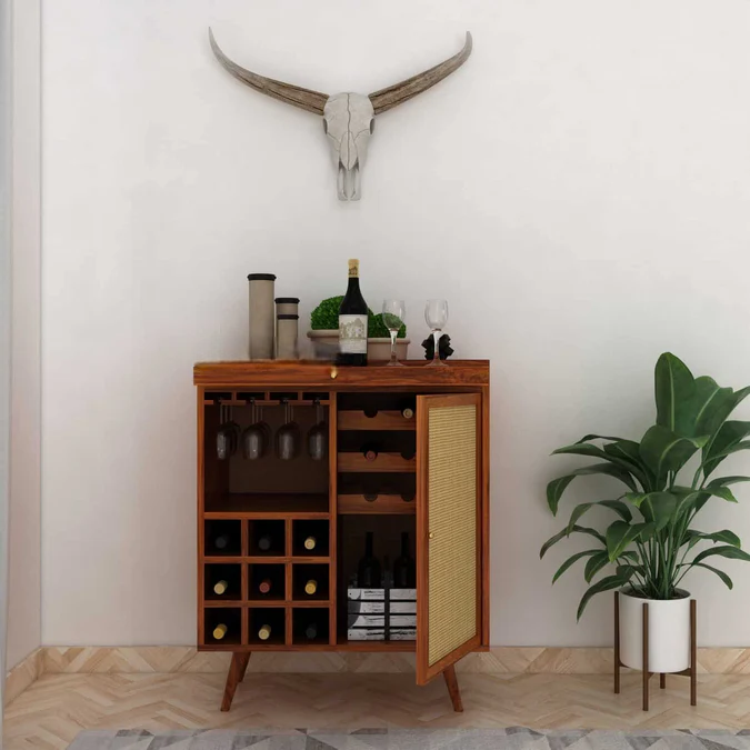 Syrus Solid Sheesham Wood Bar Unit