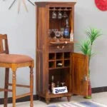 Calgary Solid Wood Bar Cabinet Modern Style