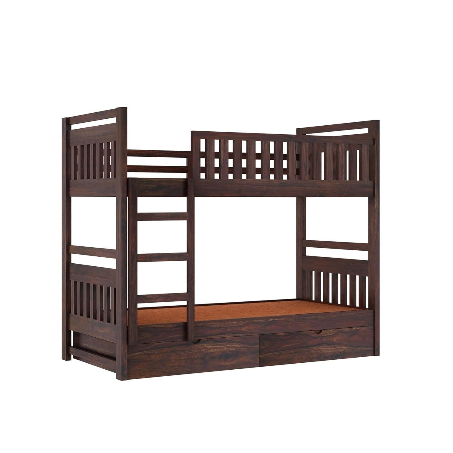 Timblyn Solid Sheesham Wood Bunk Bed (Drawer Storage)