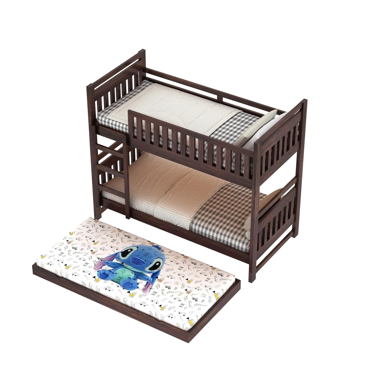 Naptura Solid Sheesham Wood Bunkbed Netrual Finsh With Trundle