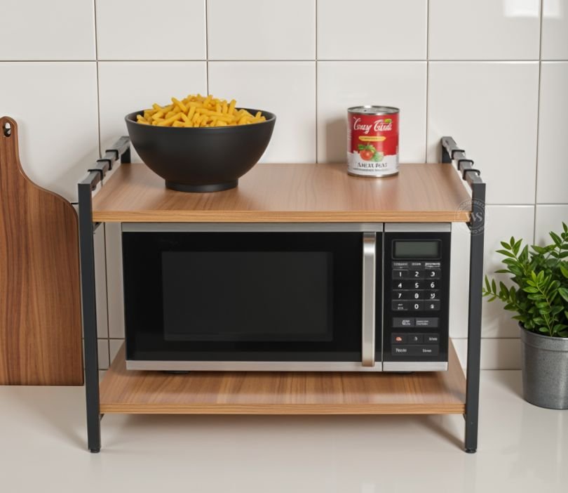 Mivra Microwave Stand With 2-Tier Kitchen Organizer Storage