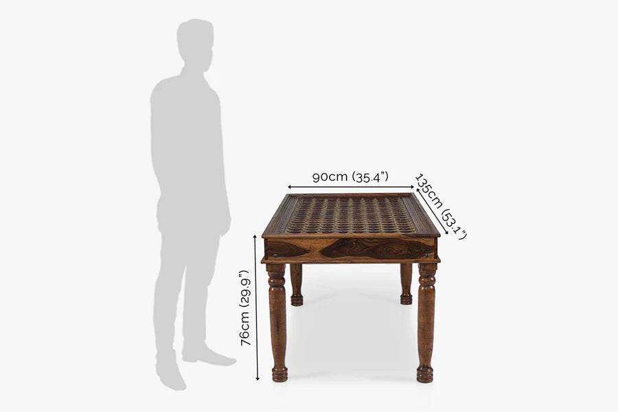 Solid Wood Brass Dining Set
