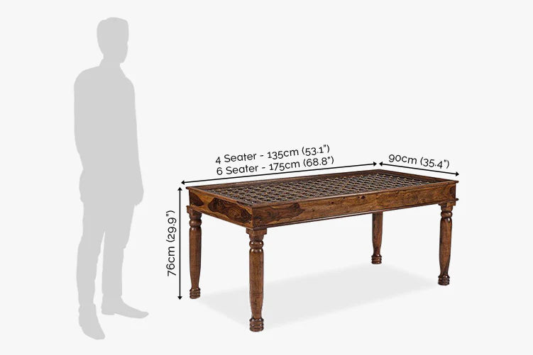 Solid Wood Brass Dining Set