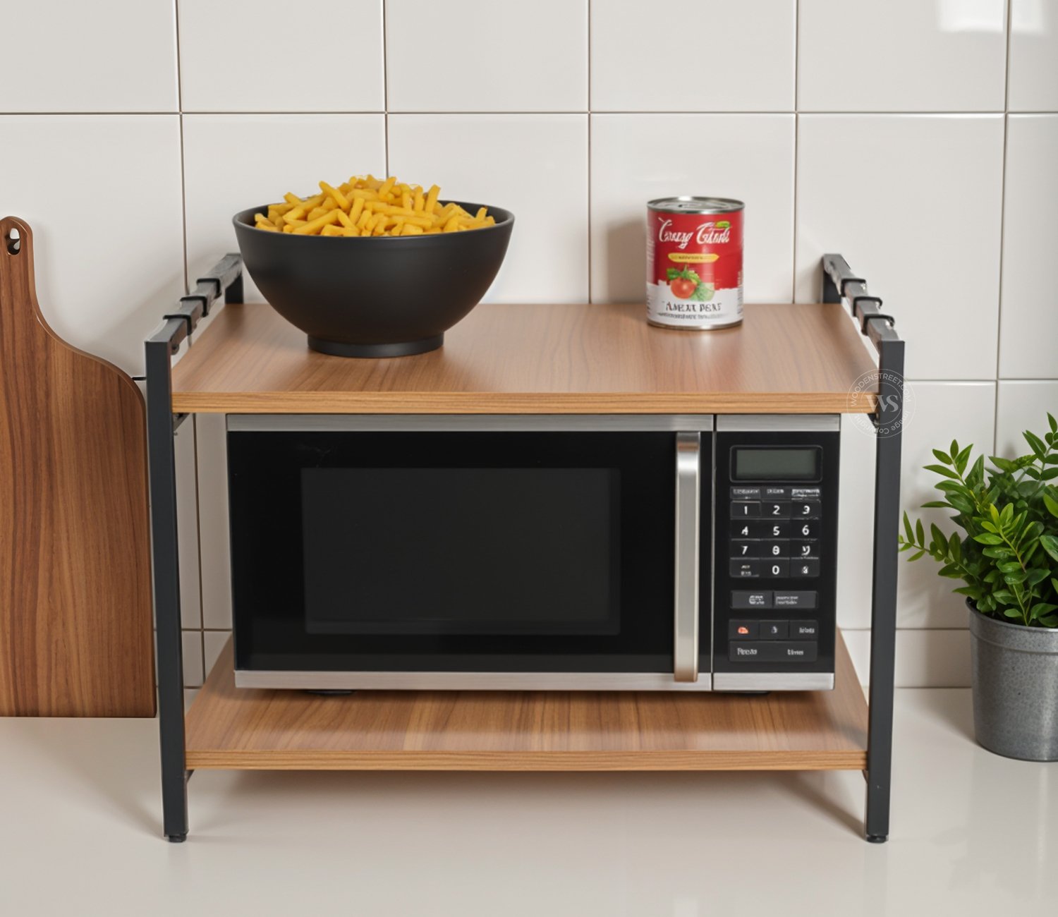 Mivra Microwave Stand With 2-Tier Kitchen Organizer Storage