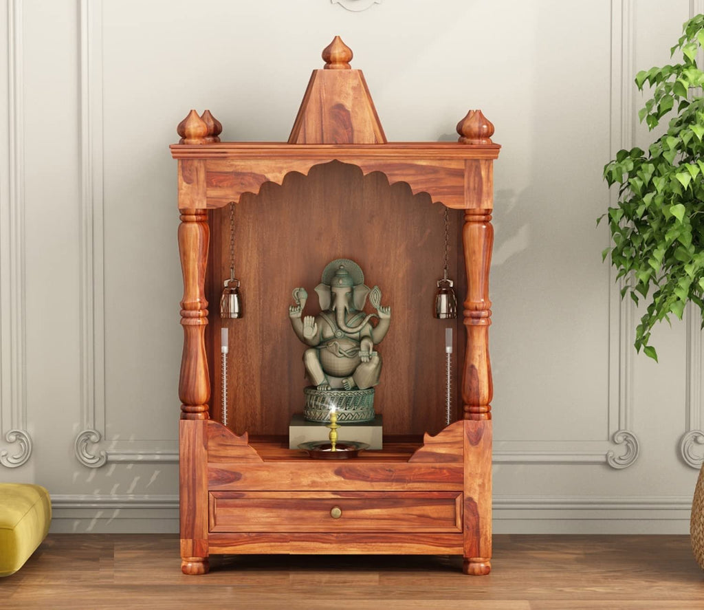Mandir Design for Home Wooden Temple Modern Pooja unit