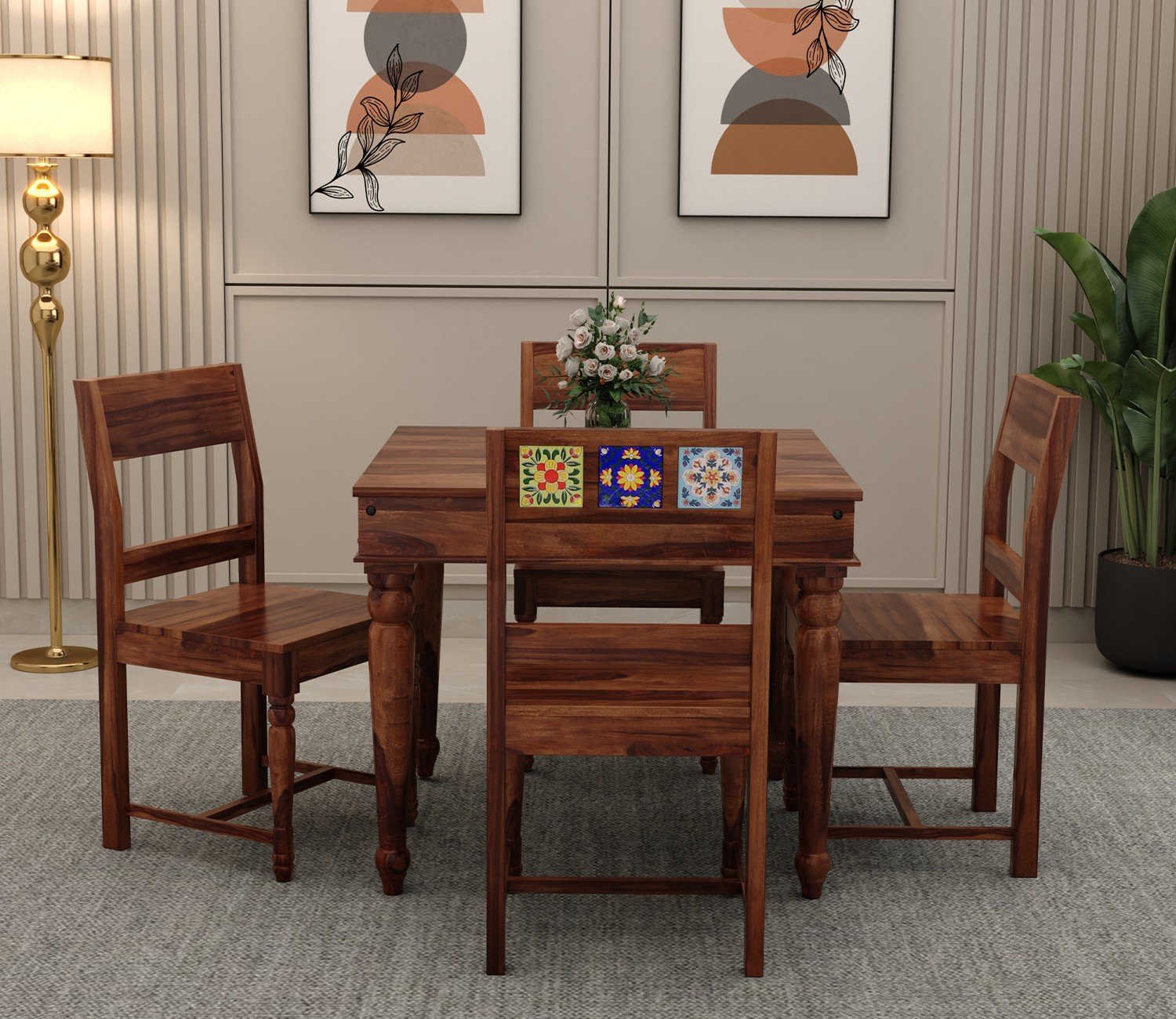 Boho 6 Seater Dining Table Set