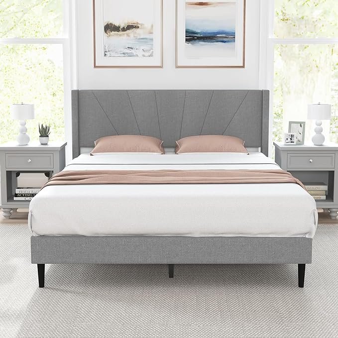 Modern Upholstered King Size Bed | Premium Fabric Bed