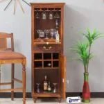 Calgary Solid Wood Bar Cabinet Modern Style
