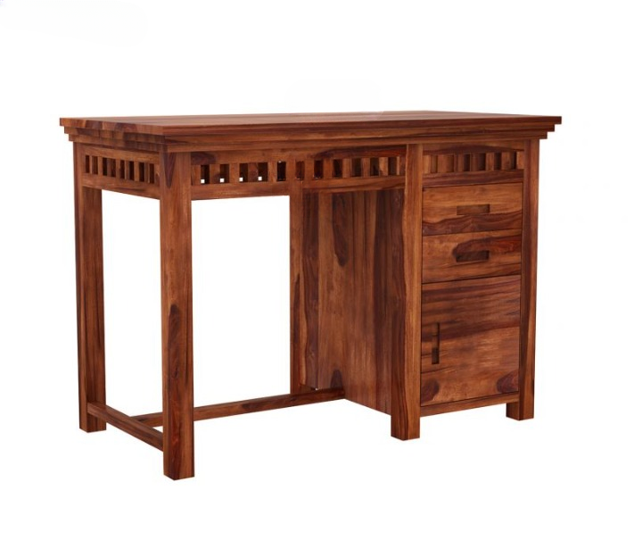 Glosswood Study Table with Two Drawers and Cabinet