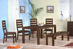 Solid Wood Cubex Dining Set with Bench