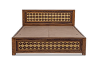 Solid Wood Brass Bed A with Storage