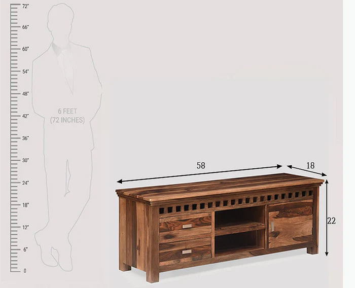 Dhaka Solid Wood Two Doors & Door Tv Cabinet