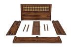 Solid Wood Brass Bed A with Storage
