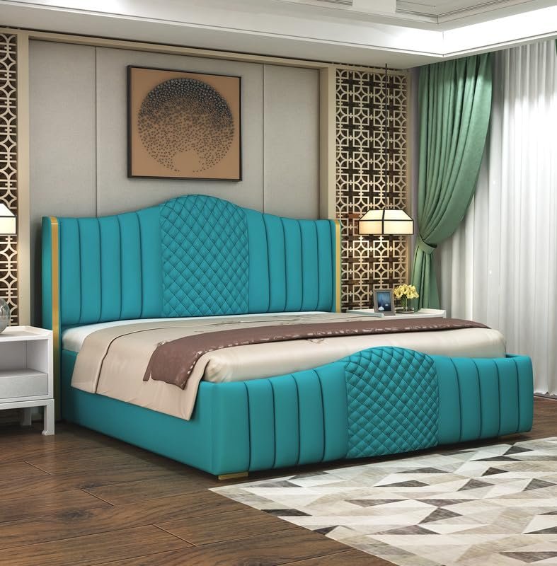 Wooden Bed with Upholstery & Box Storage