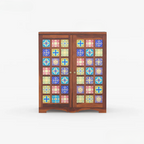 MealAura Bar Cabinet Solid Wood Modern Style