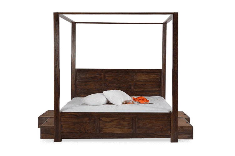 Nestora Solid Wood Poster Bed With Storage Home