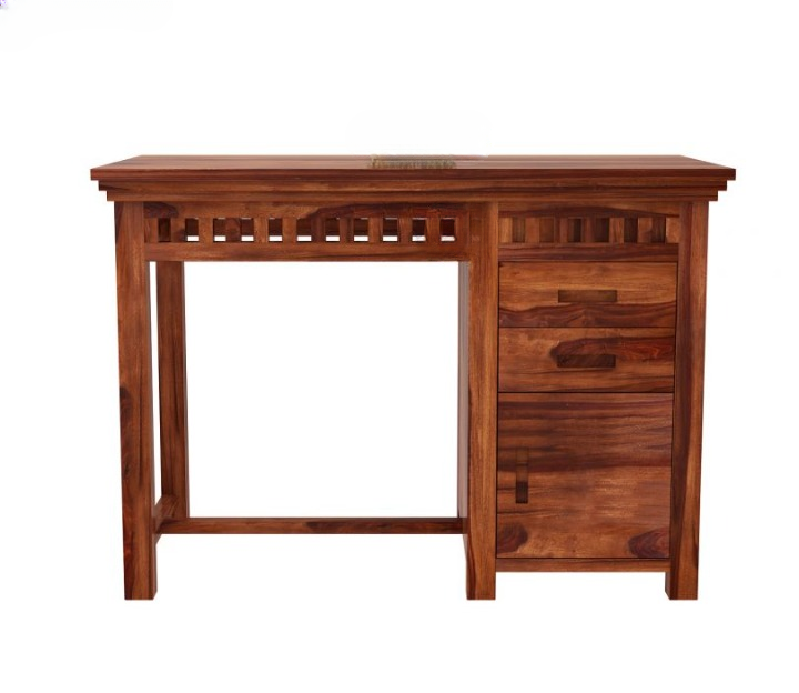 Glosswood Study Table with Two Drawers and Cabinet
