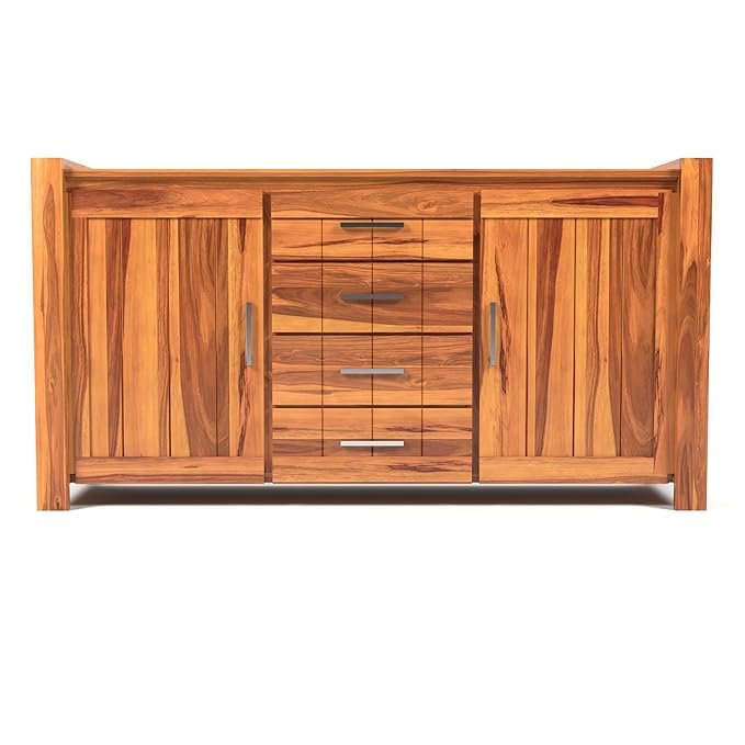 Solid Sheesham Wood Sideboard Storage Cabinet for Living Room/Bedroom