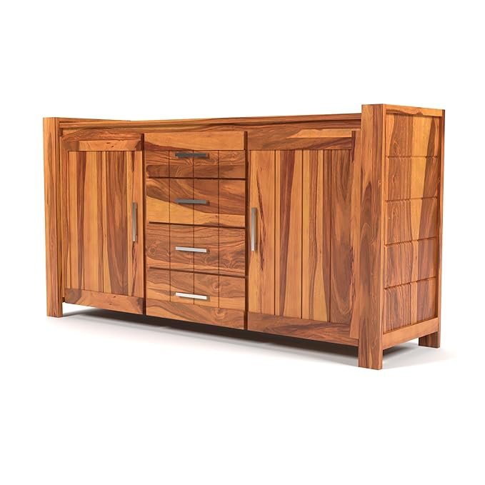 Solid Sheesham Wood Sideboard Storage Cabinet for Living Room/Bedroom