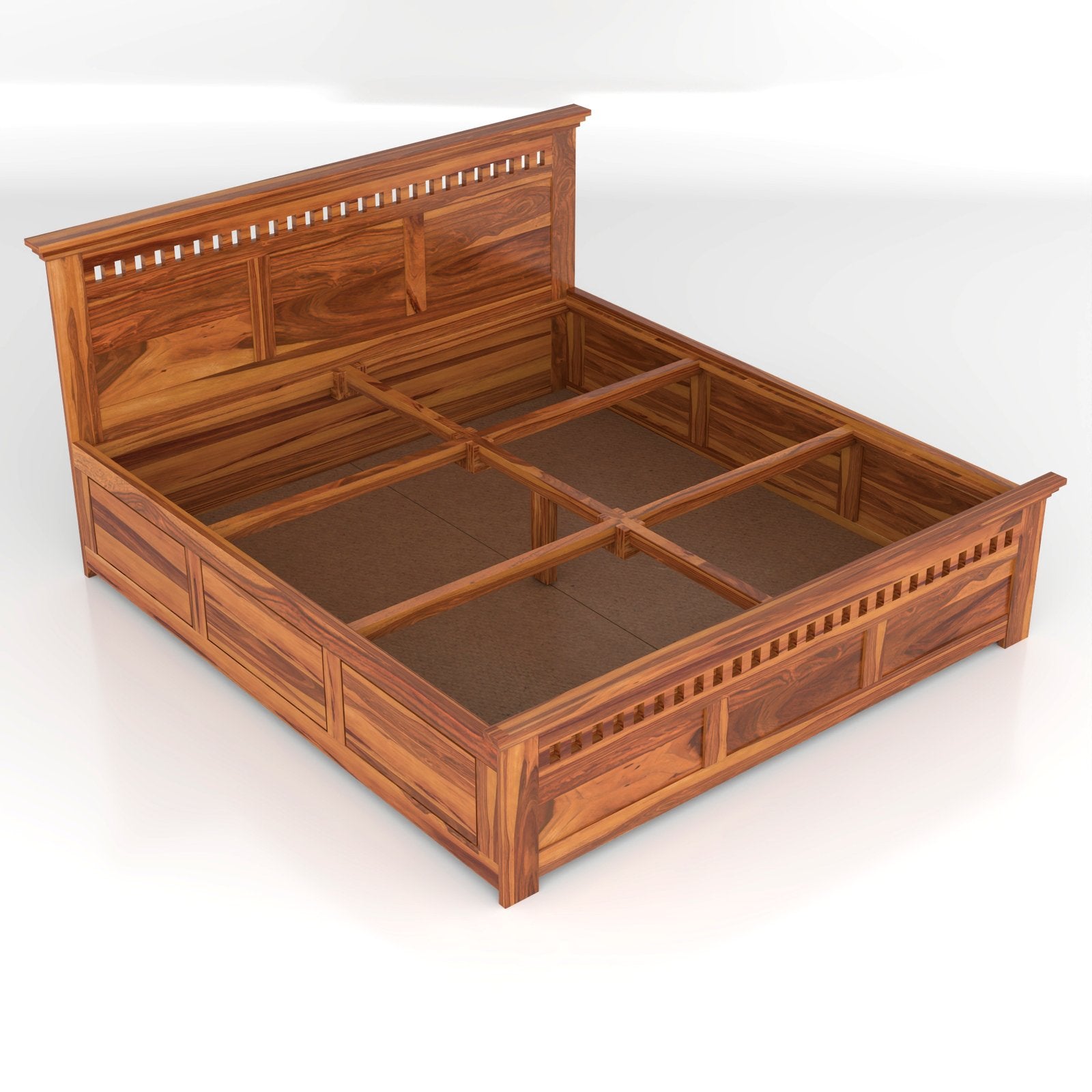 Modern Solid Wooden Bed With Storage Area