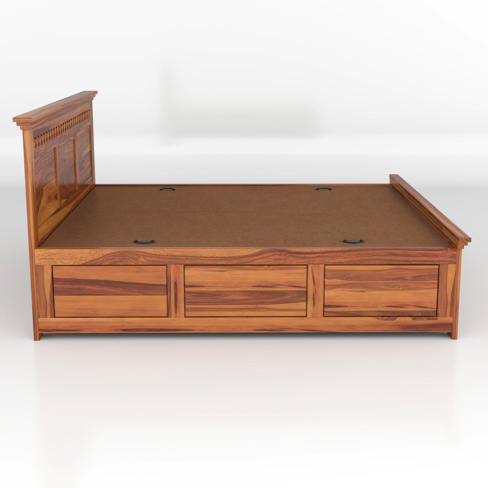 Modern Solid Wooden Bed With Storage Area