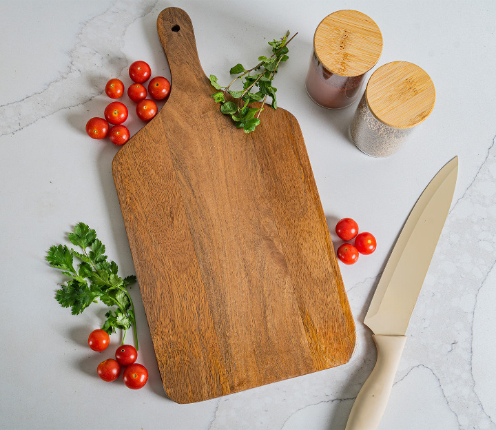 Naturaft Natural Mango Wood Handcrafted Non Slip Chopping Board